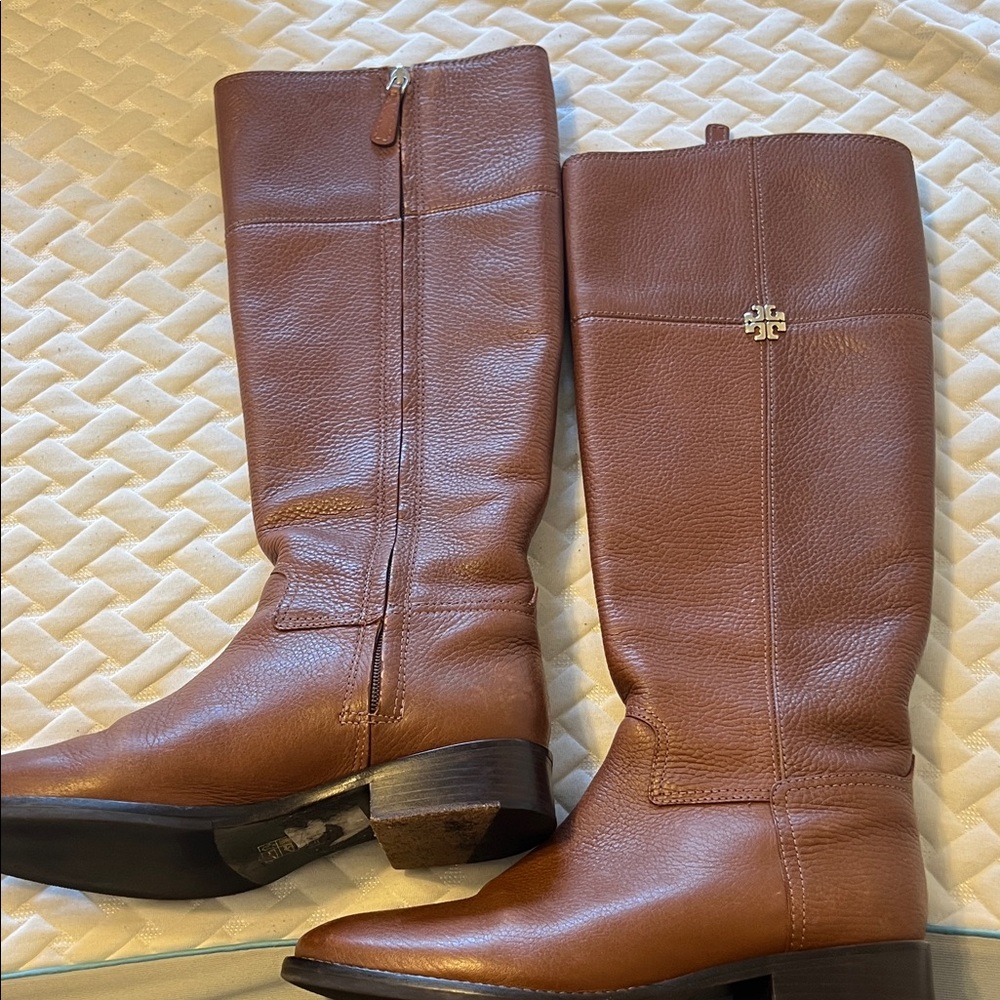 Tory Burch Tan Leather Heeled Boots